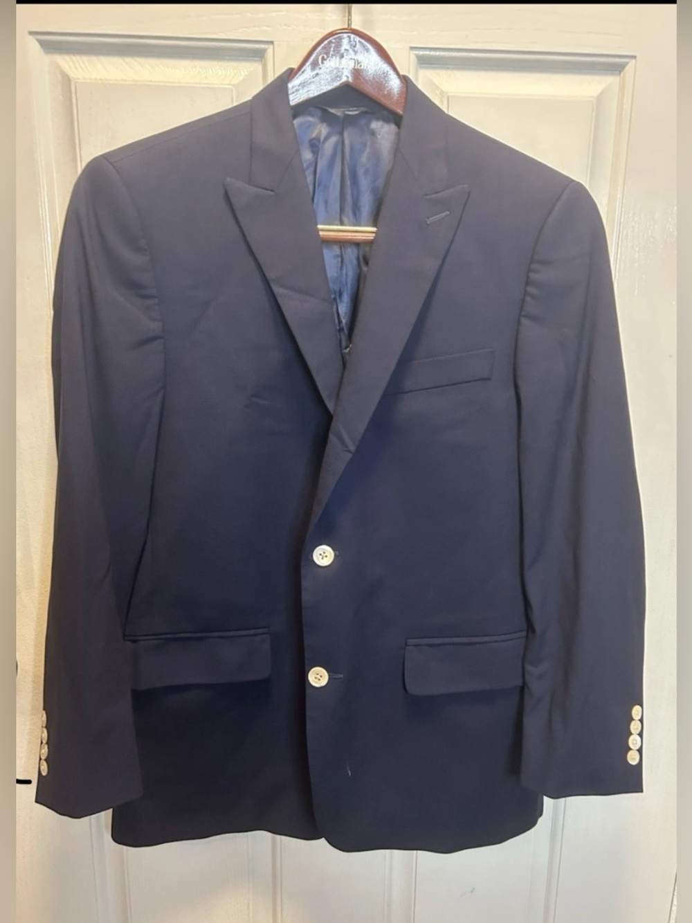 Ben Silver Charleston Navy Hopsack Blazer | 40R | Mother of Pearl Buttons